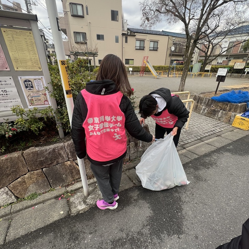 帝京科学大学駅伝女子チームメンバー、掃除活動